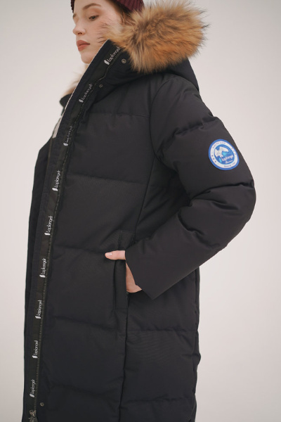 Пальто пуховое Рукка Top Arctic Goose мех Енот (Женский; 46; Темно-Синий)